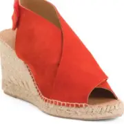 Maypol Quais Light Taupe Suede Wedge Espadrille - Size 39