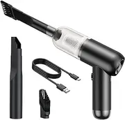 Portable Handheld Vacuum Cleaner, Mini Car Vacuum Cleaner Cordless 6000PA Suction, Rechargeable Battery Lightweight Hand Vacuum for Home and Car/Desk Office(Black)