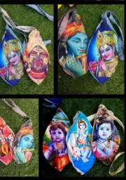 Beautiful Spiritual Lord Krishna Bal Gopal Digital Print Hindu Prayer bag Jholi