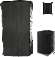 Wall Mountable Outdoor Indoor Speaker Covers Skyour Weatherproof Waterproof Patio Bluetooth Mini Box Speakers Stand Protector Dust Cover with Storage Bag (1 PCS Black)