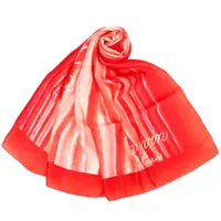 在飛比找蝦皮商城優惠-LANVIN浪凡渲染直紋草寫LOGO方型絲巾(紅色)4879
