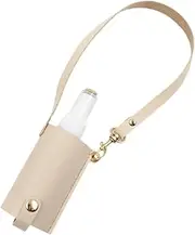 Amagogo Empty Travel Bottle with Leather Keychain, Spray Bottle Bag Holder for Work School Office Shopping Malls, Beige