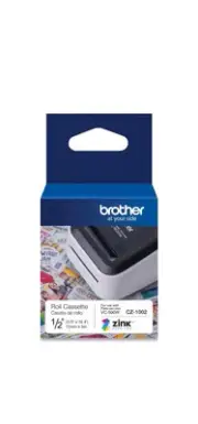 Brother Genuine CZ-1002 1/2" 12MM Label Roll Cassette for VC-500W
