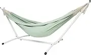 10ft White Universal Steel Hammock Stand & Authentic Double Clasico Hammock - Matte White Stand Alone Combo With Carry Bags (Eucalyptus)