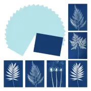 Cyanotype Paper, 32 Sheet Sun Print Paper Kit Light Blue Crafts Paper 5.8x4.1"