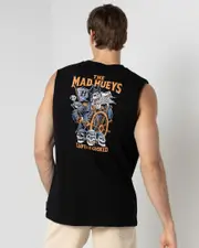 [The Mad Hueys] The Mad Hueys Men's Captain Cooked Muscle Tank Top in Black Size XL XL Black