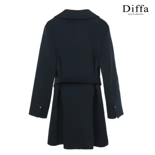 【Diffa】喀什米爾羊毛觸感翻領長大衣3868-1454