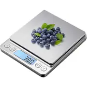 Digital Kitchen Scale USB Rechargeable 3kg/0.1g Digital Baking Food Scale, Precision Electronic Scale Stainless Steel Weighing Table Trays, Tare Funct