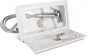 RV External Shower Box Shower Head Adjustable Water Volume Hot and Cold Adjustable with Lock Caravan Camper Accessories (Color : White)