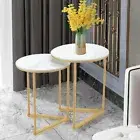 2X Marble Nesting Tables Sofa Side Nest Coffee Table Desk Set Apart/Together Use