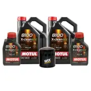 12L Motul 8100 X-CLEAN EFE 5W30 Wix Filter Engine Motor Oil Change Kit API SN