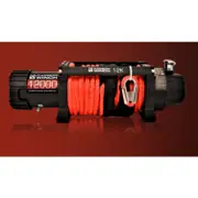 24 VOLT Carbon 12K 12000lb Electric Winch with Synthetic Rope