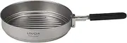 1100ml Titanium Fry Pan Ultralight Grill Frying Pan with Folding Handle for Outdoor Cooking Camping Hiking Backpacking Fry pan