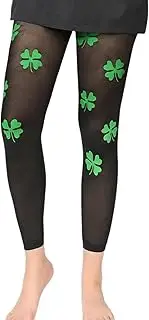 [Oxtxuzdm] Patricks Day Leggings Sheer Cosplay Breathable for Women Girls