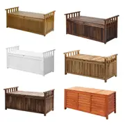Livsip Outdoor Storage Box Garden Bench Wooden Chest Toy Tool Container Furniture