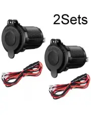2x Cigarette Lighter Socket Power Outlet Socket Receptacle Car Motorcycle ATV