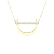 10k Yellow Gold Round Diamond Initial D Letter Necklace 1/20 Cttw