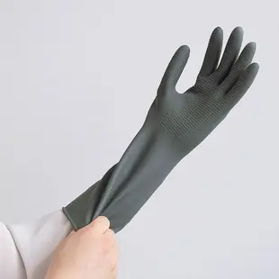【☔4U】超耐用 加厚止滑耐高溫 不傷手 韓國 生活工作所 天然橡膠手套 灰/綠M 觸感柔軟 家用清潔手套 家事手套