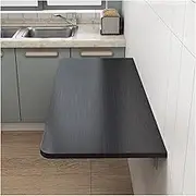 Floating Wall Mounted Folding Table Multi Function Desk for Home Office Kitchen Laundry Room Black 35x80cm