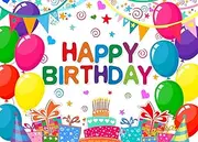 Alltten 7x5FT Happy Birthday Backdrop Colorful Birthday Banner Backdrop for Kids Gifts Cake Table Birthday Party Indoor Outdoor Decor Supplies F122