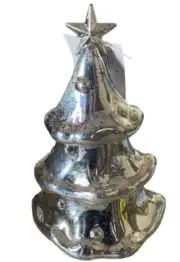 Christmas Light Up Plastic Christmas Tree Decoration 11"Tall Silver