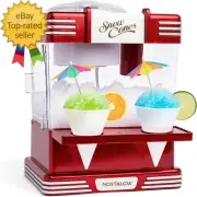 Snow Cone Shaved Ice Machine Retro Table Top Slushie Machine Makes 20 Icy Treats