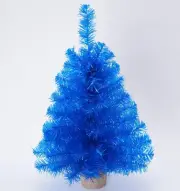 Osfvn Blue Christmas Tree 2Ft Tinsel Artificial Small Mini Xmas Pine Trees De...