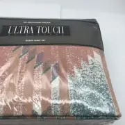 Vintage Southwest Queen Sheet set retro print NOS Pink Scottsdale