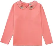 [MOMOLAND] Toddler Little Girls Long Sleeve Blouses Tops Peter Pan Collar T Shirt