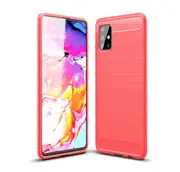 MCC Slim Samsung Galaxy A51 Carbon Fibre Soft Carbon Case Cover A515 [Red]