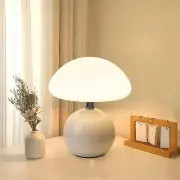 Ceramic Mushroom Night Light Table Bedside Nightstand Lamp with 3 Colors