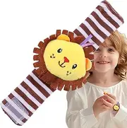 Baby Wrist Rattles, Plush Soft Animal Wristband Toys, Funny Foot Rattles, Educational Arm Hand Bracelet Rattle, Safe & Fun Toy for Babies Aged 0-3 Years 6.3x2.36x1.18in