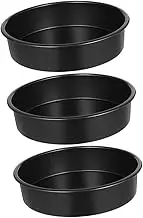 VALICLUD 3pcs 8 Inch Round Non-Stick Cake Baking Pans Cheesecake Pan Nonstick Bakeware DIY Chiffon Cake Mousse Dessert Baking Molds