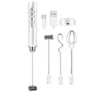 Effortless Foam Creation with Handheld Electric Milk Frother and Whisks