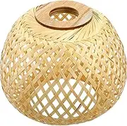ERINGOGO Rustic Woven Bamboo Pendant Lamp Shade Lampshades for Home Decor Warm Lighting for Room Bathroom Kitchen Restaurant Hotel