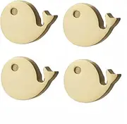 Drawer Knobs 4 Pack Wardrobe Gold Door Brass Single Hole Small Fish Handle Cabinet Drawer Handle Copper Color