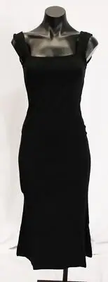 ASOS Design Women's Square Neck Softline Midi Dress AR8 Black Size US 6 NWT