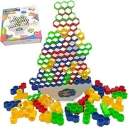 TLHWIN Tetra Tower Game, Tetris Balance Toy Tower Game, Tetra Tower Balancing Stacking Board Games, Building Blocks, Puzzle Toy, Family Games, Birthday for Children and Adults (48 Pieces)