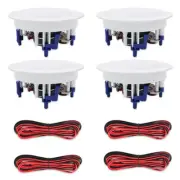 Herdio 5.25'' 600W Wall Ceiling Speakers Flush Mount Stereo Sound System Speaker
