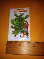 VINTAGE 80s SCHOLASTIC SCRATCH SNIFF STICKER Jolly Holidays Pine AK no scent
