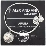 New Alex and Ani Aruba Exclusive Divi Tree Silver Charm Bangle Bracelet