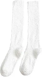 [Generic] Elderly Socks Socks Winter Coral Fleece Socks Middle Cute Home Solid Calf Socks No Peel Socks