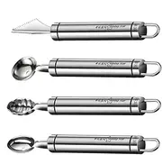 Ice Cream Ball Spoon - Stainless Steel Ice Cream Scooper and Baller - Multifunctional Carving Cutter, Small Melons Ball Spoon Set for Home, Cafe, Restaurant, Hotel