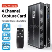 4K 4x1 HDMI Video Capture Card Audio Extractor Converter USB 3.0 HDMI 2.0 Switch