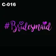 Brides Maid Hot Pink Hens Party Temporary Tattoo Sticker Bride Team Tribe Metallic Wedding