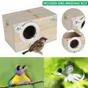 Wooden Bird Breeding Box Cage Parrot Budgie Nesting House Lovebirds Finch VV