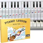 QMG Piano Lessons Book2 and Color Coded Piano Note Chart: Piano Music Lesson and Guide Book for Kids and Beginners; Designed and Printed in USA