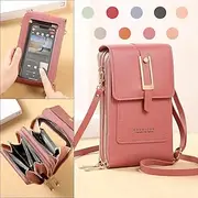 Touch Screen Mobile Phone Bag, Mini Flap Crossbody Bag, Fashion Faux Leather Purse, Vertical Wallet With Card Slots