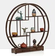 Solid Wood Desktop Small Antique Shelf Duobaoge Tea Set Coaster Purple Clay Pot Ornaments Display Stand Antique Shelf,F