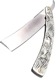MUSISALY 1Pc Manual Beard Razor Compact Old Style Hair Shaving Cutter for Travel Home Use Durable High Hardness Space Saving Design Practical Manual Shaver Grey